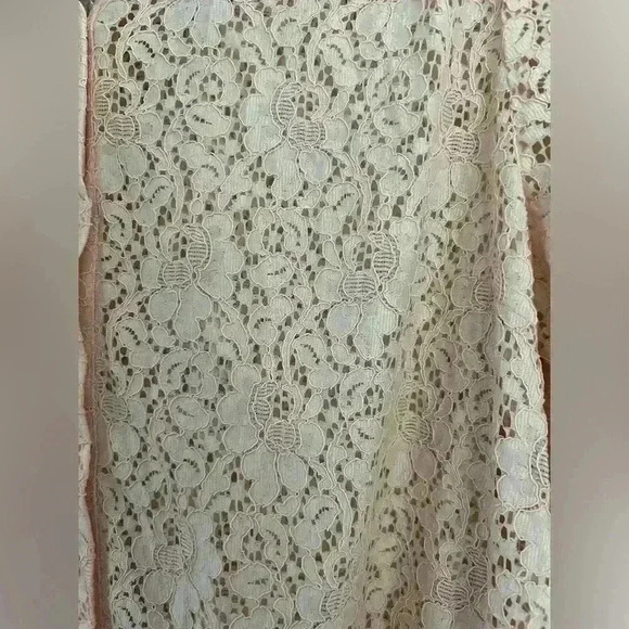 Top Shop pink lace collared button down long sleeve top size 10 NWT - Picture 3 of 8